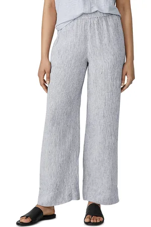Eileen Fisher Crinkle Linen Wide Leg Pants