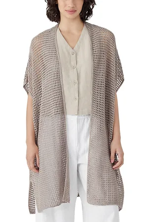 Eileen Fisher Linen Delave Long Cardigan