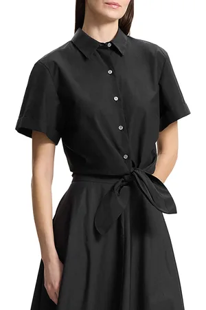 THEORY Tie Front Blouse