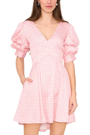 1. STATE Puff Sleeve V Neck Mini Dress