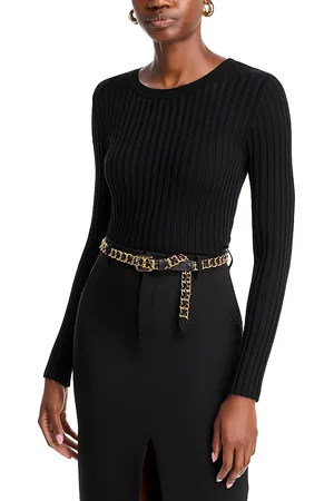 ELIE TAHARI Crewneck Ribbed Sweater