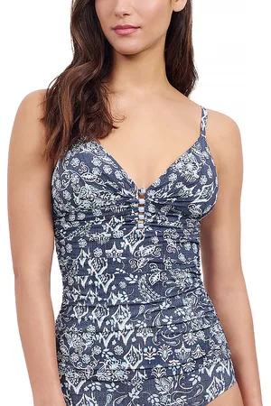 gottex Flores V-Neck Shirred Tankini Top