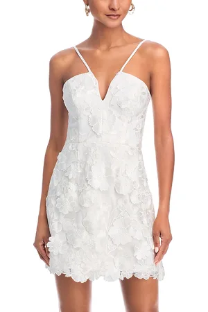 Aqua 3D Flower Spaghetti Strap Mini Dress