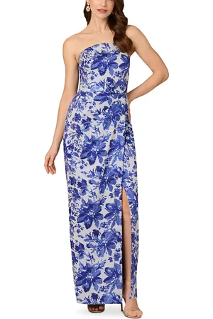 Aidan Mattox Woven Jacquard Long Dress