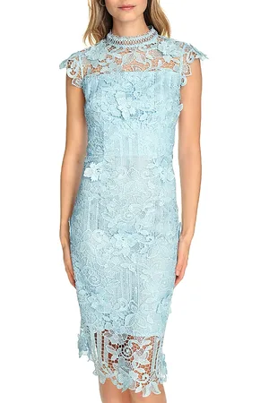 Eliza J Lace Mock Neck Sheath Dress