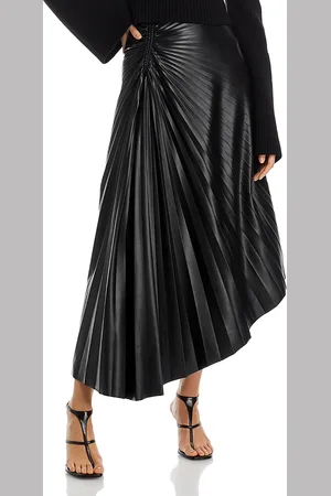 A.L.C. A. l.c. Tracy Asymmetric Pleated Vegan Leather Skirt