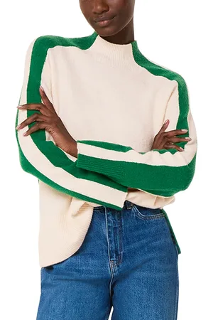 Whistles Color Blocked High Neck Knit Sweater