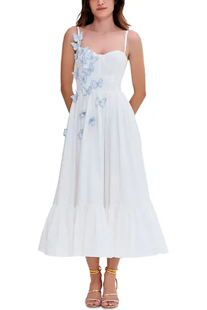 PATBO Flutter Poplin Butterfly Midi Dress