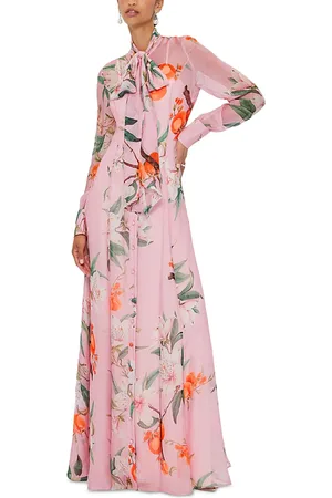 LEO LIN Lilith Tie Neck Maxi Dress