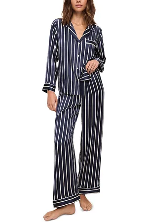 Eberjey Inez Printed Washable Silk Long Pajama Set