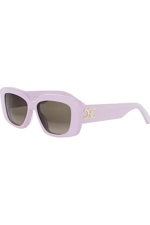 Céline Triomphe Violet Geometric Sunglasses, 55mm