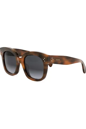 Céline 3 Dots Havana Geometric Sunglasses, 54mm