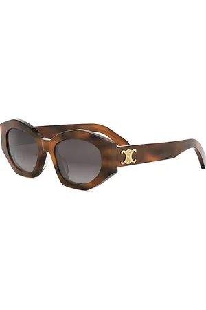 Céline Triomphe Havana Oval Sunglasses, 55mm