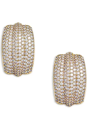 Self-Portrait Crystal Ridged Drop Earrings