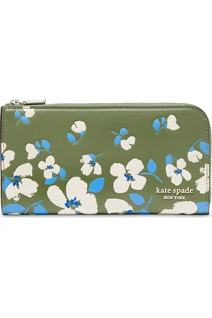 Kate Spade Devin Painterly Bouquet Embossed Leather Zip Around Continental Wallet