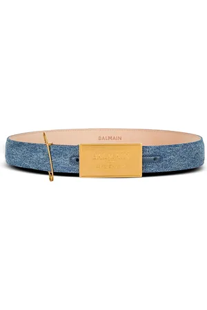Balmain Denim Belt with Safety Pin