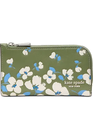 Kate Spade Devin Painterly Bouquet Embossed Leather Small Slim Bifold Wallet