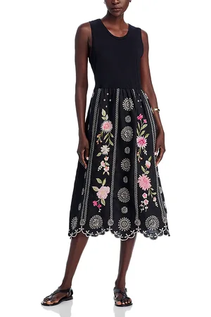 JOHNNY WAS Mixed Media Tank Dress