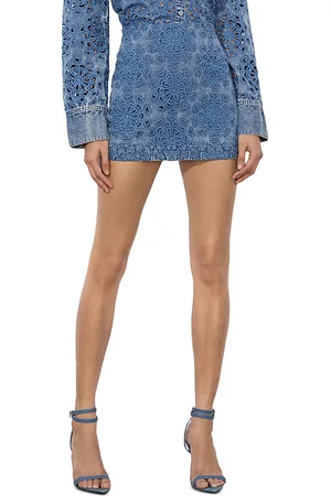 ALICE+OLIVIA Rubi Denim Micro Mini Skirt