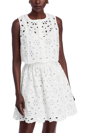 Milly Nicolette Sleeveless Floral Eyelet Dress