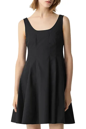 THEORY Sleeveless Poplin Mini Dress