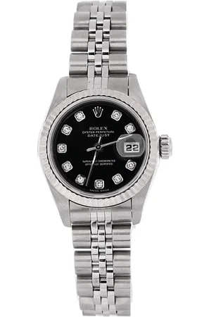 Rolex Oyster Perpetual Datejust Automatic Watch in Stainless Steel and White Gold with Diamond Markers 26mm