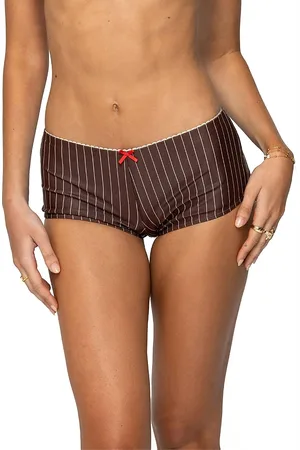 Edikted Pinstripe Boyshort Bikini Bottom