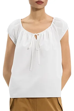 THEORY Tie Front Top
