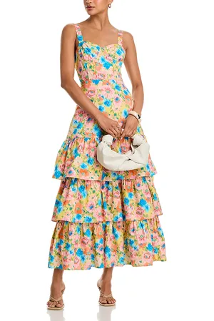 Aqua Blurred Floral Dress