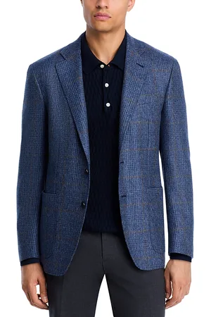 CANALI Kei Plaid Unstructured Trim Fit Sport Coat