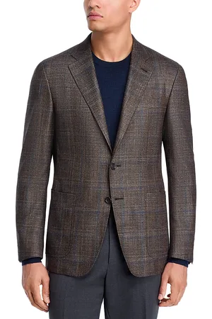 CANALI Kei Wool, Silk & Cashmere Windowpane Unstructured Trim Fit Sport Coat