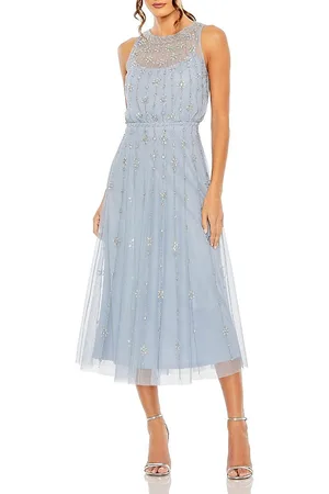 Mac Duggal High Neck Sleeveless Embellished A-Line Dress
