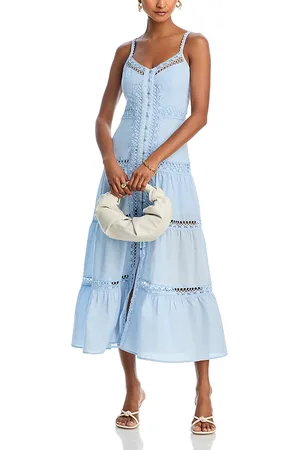 Aqua Lace Inset Midi Dress