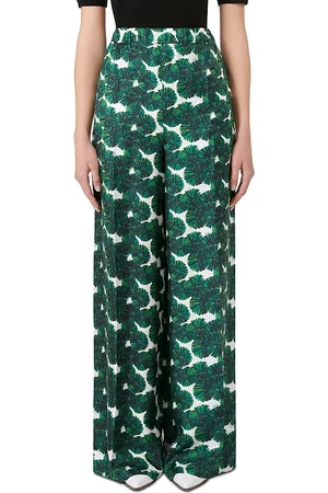 Max Mara Silk Printed Wide Leg Pants