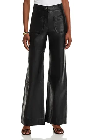 Victoria Beckham Alina Leather Flared Leg Pants