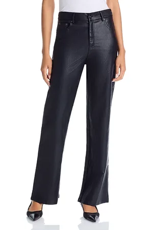 Aqua Faux Leather Flared Pants