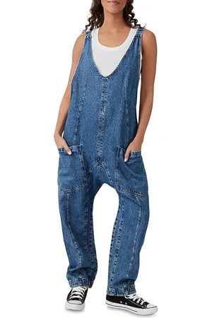 Free People We The Free High Roller Cotton Denim Jumpsuit in