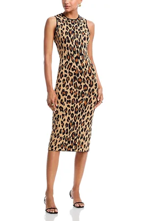 Aqua Leopard Print Midi Dress