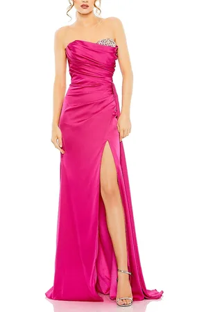 Mac Duggal Strapless Embellished Sweetheart Neckline Satin Gown