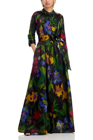 Teri Jon by Rickie Freeman Floral Print Organza Gown