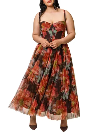 Hutch Plus Size Willa Floral Tulle Gown
