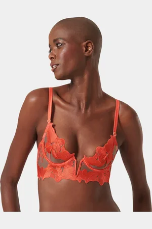 BlueBella Serenity Wired Longline Bra Hot Coral/Sheer