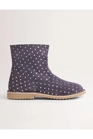 Boden Navy Star Print Suede Ankle Boots Girls