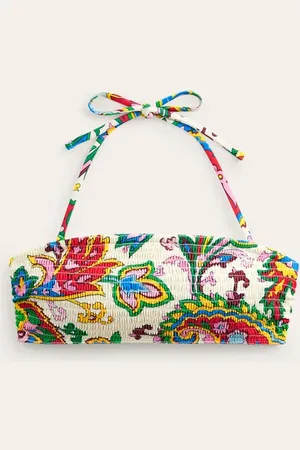 Boden Milos Smocked Bikini Top Women