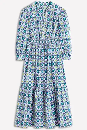 Boden Elena Tiered Cotton Midi Dress Women
