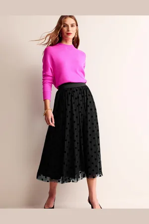 Boden Tulle Full Midi SkirtBlack Spot Women