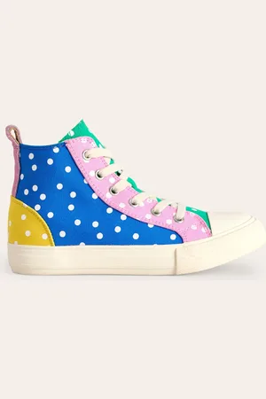 Boden Canvas High TopsMulti Spots Girls