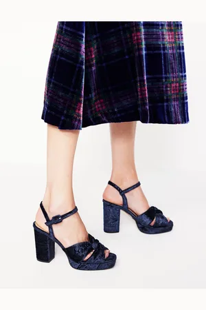 Boden Twist Front Platform SandalsNavy Velvet Women