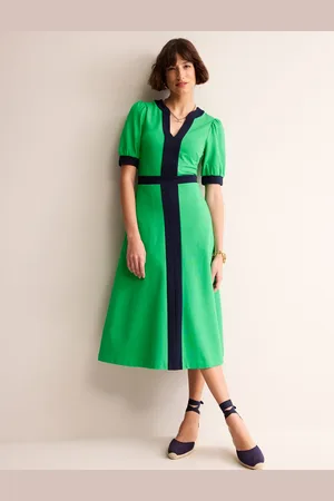 Boden Philippa Ponte Midi DressGreen Tambourine Women