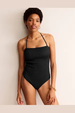 Boden Milos Smocked Bandeau SwimsuitBlack Women